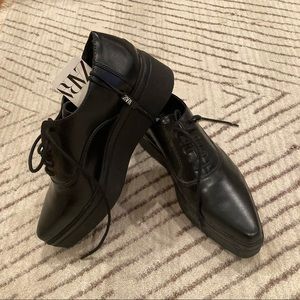 ZARA Black Derby Platform Shoes